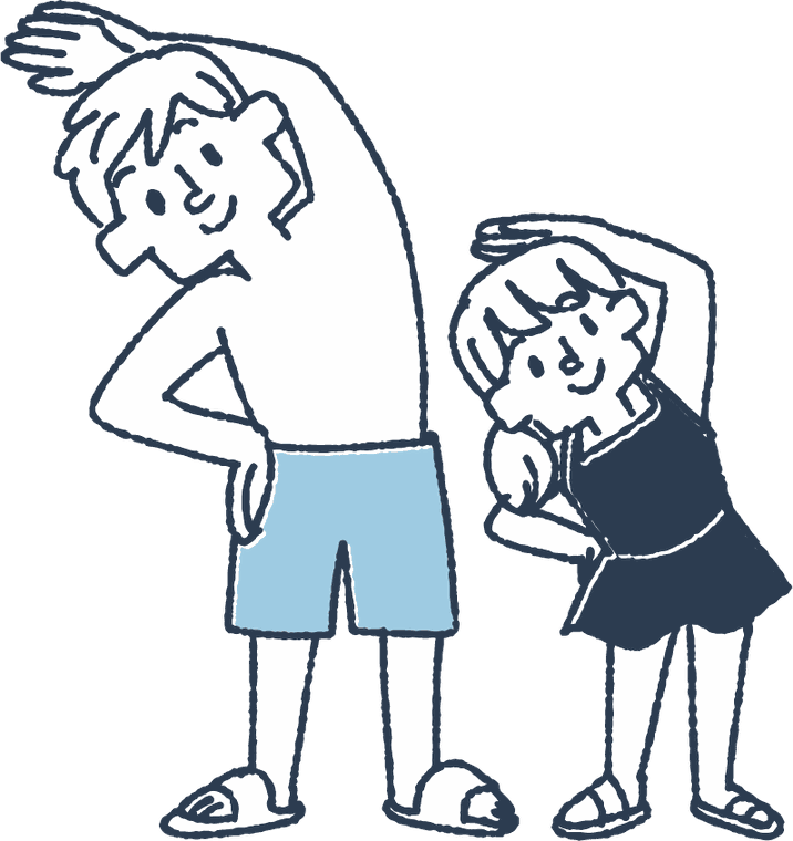 暑さで体調をくずしそうな人のイラスト